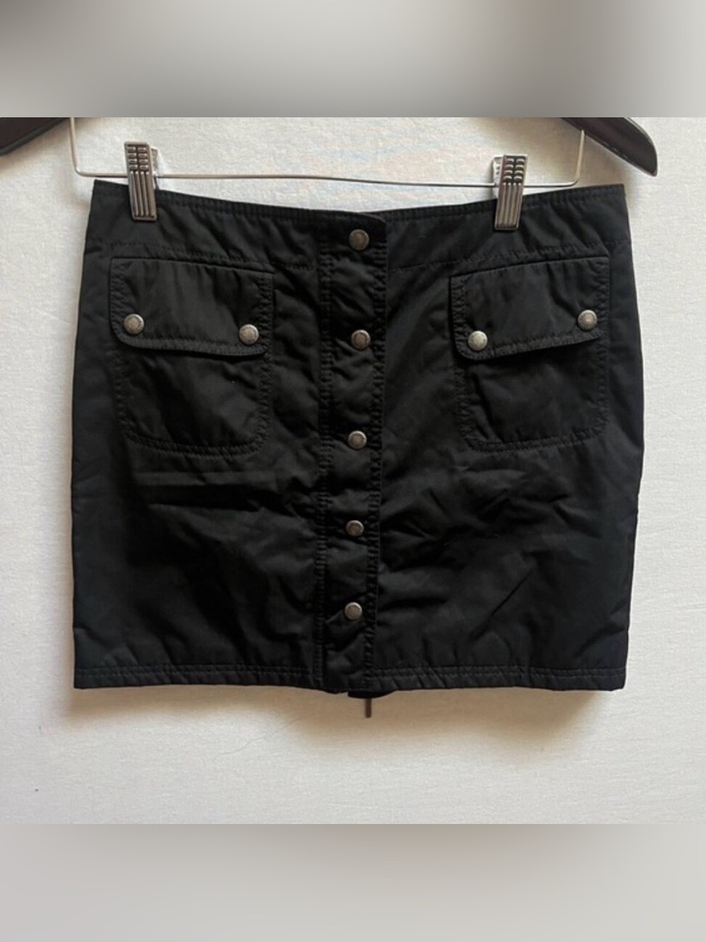 Philosophy di Alberta Ferretti Italy Snap Button Zipper Black Mini Skirt 4